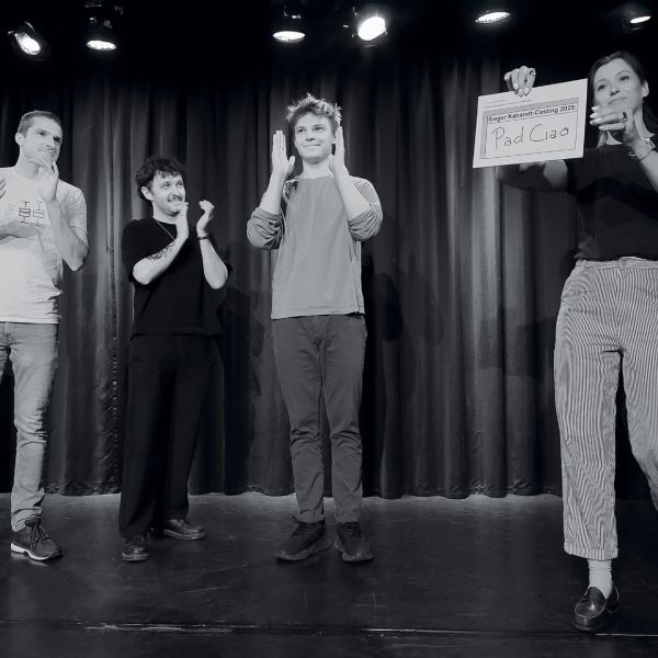 Finalabend Casting
5. Mai, 20:00 Uhr, Schwager Theater
Tickets sind bereits ausverkauft!

Das Kabarett-Casting ist ein Förderprojekt der Oltner Kabarett-Tage mit dem Ziel, neue Talente zu entdecken, sie sanft aus dem kreativen Nest zu schubsen und flügge zu machen.

kabarett-casting.ch